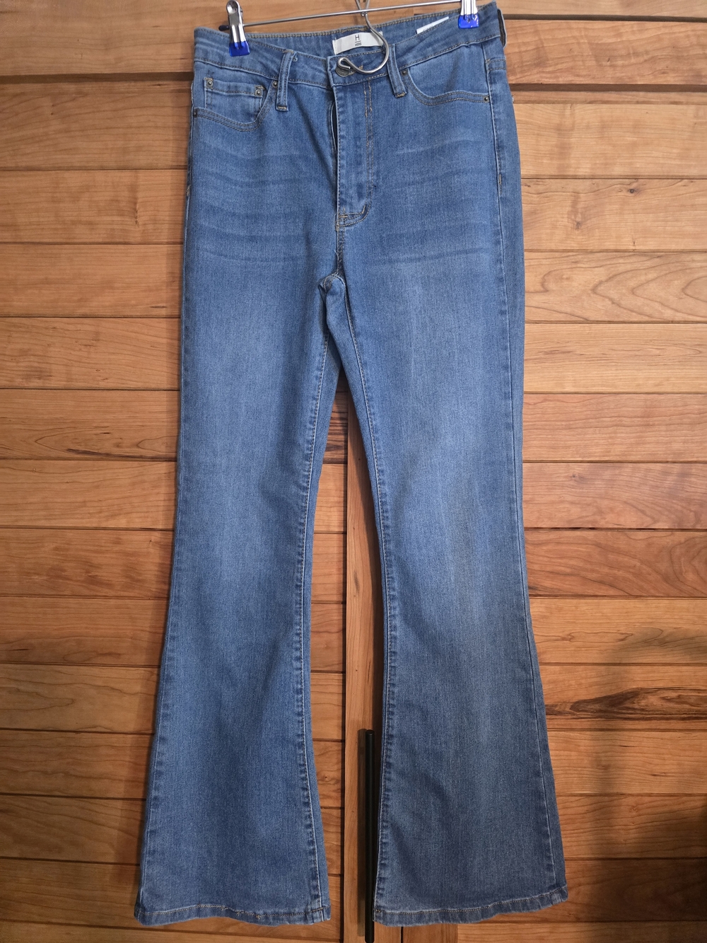 High-Rise Blue Flare Jeans for Women